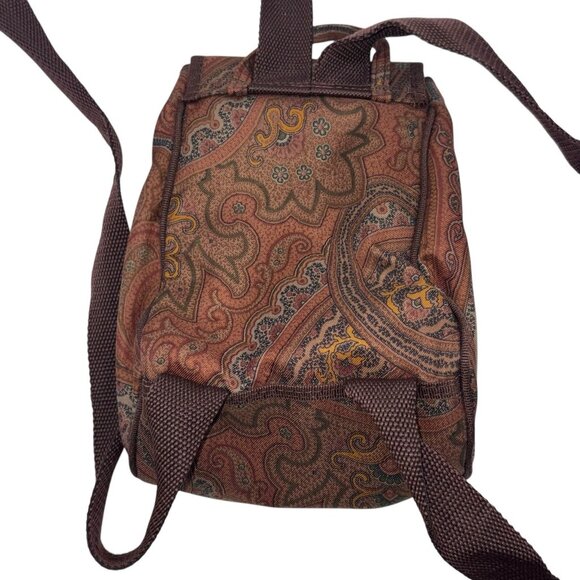 ETRO Mini Backpack Bag All-over Paisley Pattern Nylon Brown main image 7